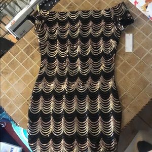 Black Sequin Strapless Cocktail dress